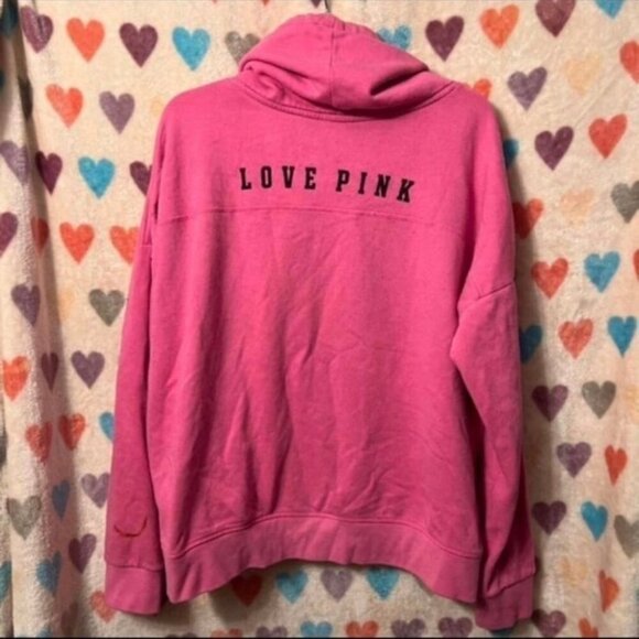 Victoria's Secret PINK Funnel Neck Hoodie Large Logo VS - Picture 6 of 6